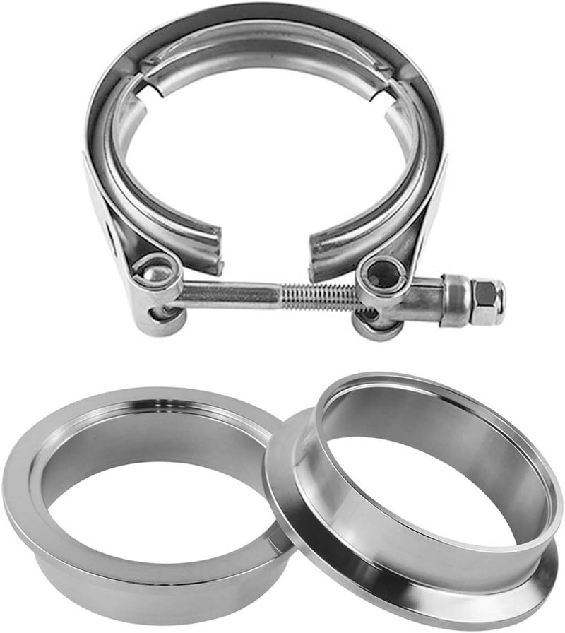 A ABIGAIL 2.75 Inch 2.75" Stainless Steel Exhaust V Band Clamp Male Female Flange Assembly - Image 1